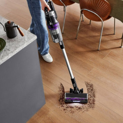 Aspirator vertical 2in1 Eureka NEC490, 350 W, Afisaj LED si lumina, Single Cyclone, 60 min, Statie de golire automata si incarcare, Negru