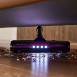 Aspirator vertical 2in1 Eureka NEC490, 350 W, Afisaj LED si lumina, Single Cyclone, 60 min, Statie de golire automata si incarcare, Negru