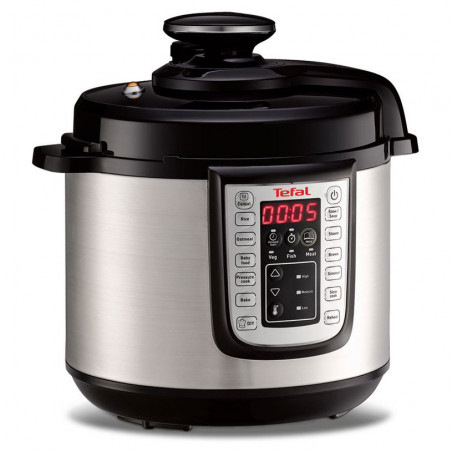 Multicooker Tefal CY505EE0 One Pot, 1200 W, 6L, 25 programe, cronometru, menținere căldură, argintiu/negru