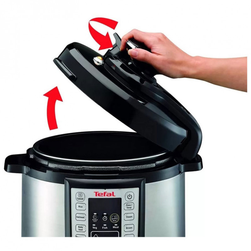 Multicooker Tefal CY505EE0 One Pot, 1200 W, 6L, 25 programe, cronometru, menținere căldură, argintiu/negru