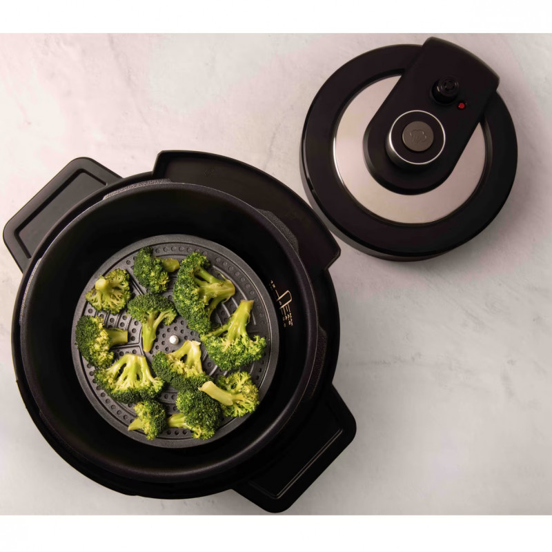 Mașină de gătit sub presiune Tefal Turbo Cuisine & Fry CY778830, 70 kPa, 1200W, 7.6 l, 15 programe, Acoperire neaderentă, Menținere căldură, Control digital, Negru