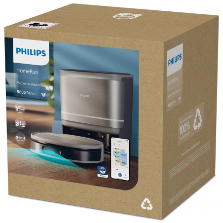 Aspirator robot Philips 9000 Series XU9100/10, 6500 mAh, 8000 Pa, WiFi, LiDAR, PowerCyclone, EPA 11, Dry/Mokro Cleaner, Bronze/Golden.