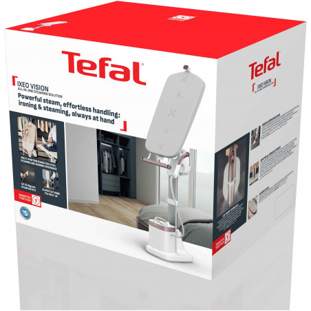 Fier de călcat cu aburi Tefal Ixeo Vision QT1811E0, 2170W, 3 nivele de putere, 1.2 l, 200 g/min, LED backlight, Reîmprospătare și dezinfectare, Auto shut-off, Alb