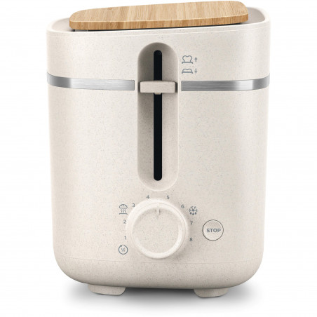 Toaster Philips HD2640/10 Conscious collection, 830 W, Pentru 2 felii, 8 niveluri de coacere, Tavă de firimituri, Dezghețare, Reîncălzire, Alb mat