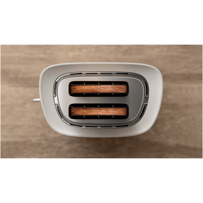 Toaster Philips HD2640/10 Conscious collection, 830 W, Pentru 2 felii, 8 niveluri de coacere, Tavă de firimituri, Dezghețare, Reîncălzire, Alb mat