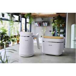Toaster Philips HD2640/10 Conscious collection, 830 W, Pentru 2 felii, 8 niveluri de coacere, Tavă de firimituri, Dezghețare, Reîncălzire, Alb mat