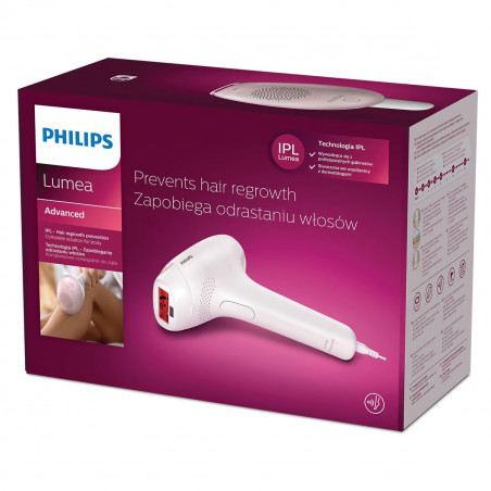 Fotoepilator Philips Lumea Advanced SC1994/00, 250 000 impulsuri, senzor pentru culoarea pielii, filtru UV, alb/roz