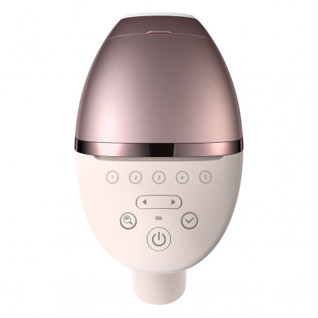 Fotoepilator Philips Lumea Series 9900 BRI977/00 Fotoepilator IPL, 450 000 impulsuri, senzor Smartskin, tehnologie SenseIQ, fără fir, roz
