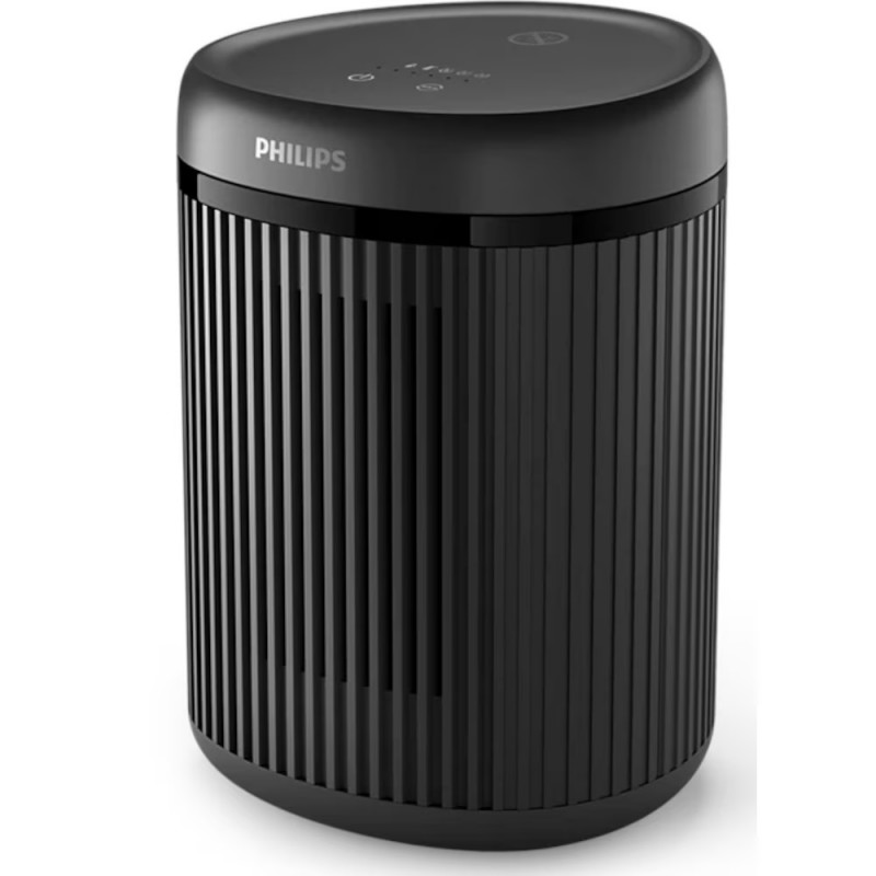 Ventilator-suflantă cu încălzire ceramică Philips CX2120/01, 600/1500 W, Pentru până la 15m2, 3 setări de temperatură, Protecție la răsturnare, Negru