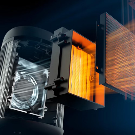 Ventilator-suflantă cu încălzire ceramică Philips CX2120/01, 600/1500 W, Pentru până la 15m2, 3 setări de temperatură, Protecție la răsturnare, Negru