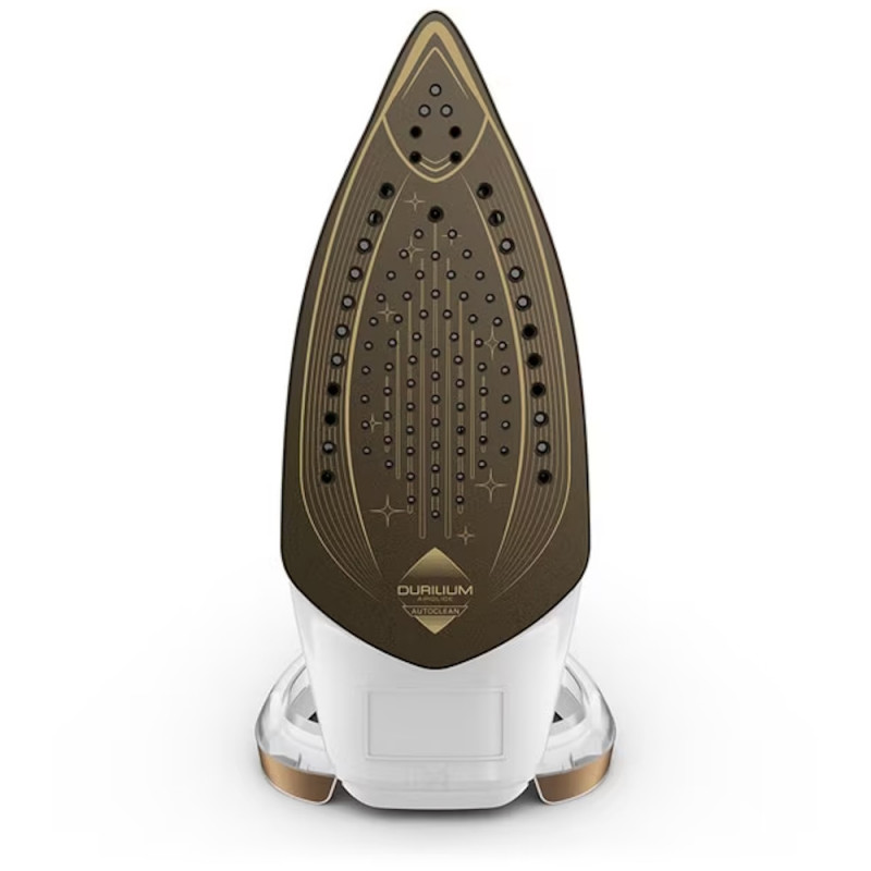 Fier de călcat TEFAL Puregliss FV8042E0, 2900 W, 270 g/min, 270 ml, călcare verticală, sistem anti-picurare, alb/dorat