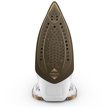 Fier de călcat TEFAL Puregliss FV8042E0, 2900 W, 270 g/min, 270 ml, călcare verticală, sistem anti-picurare, alb/dorat