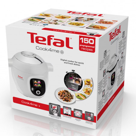 Multicooker Tefal CY851130 Cook4me, 1600 W, 6 L, 6 moduri de gătit, Pornire întârziată, Economisire căldură, Alb