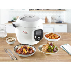 Multicooker Tefal CY851130 Cook4me, 1600 W, 6 L, 6 moduri de gătit, Pornire întârziată, Economisire căldură, Alb