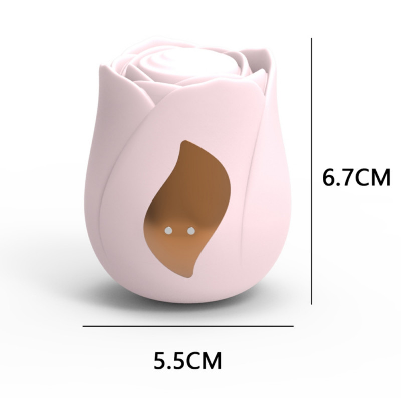 Stimulator clitoridian Beautifly Rose Glow Pleaser, 5 moduri, 5 viteze, 90 min, Potrivit pentru utilizare la duș / baie, silicon antialergic, Silențios, roșu