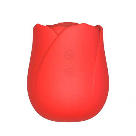 Stimulator clitoridian Beautifly Rose Glow Pleaser, 5 moduri, 5 viteze, 90 min, Potrivit pentru utilizare la duș / baie, silicon antialergic, Silențios, roșu