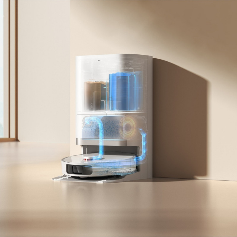 Aspirator robot Xiaomi X20+, 6000 Pa, 140 min, 0.35/4 l, Funcție Mop, Stație de autovidanjare, Navigație LDS, Evitarea obiectelor, Aplicație mobilă, Alb