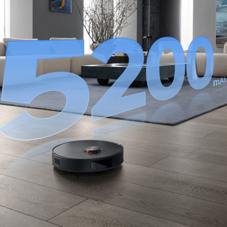 Robot aspirator Xiaomi X20 Max, 8000 Pa, 0,5/4 l, 120 min, Functie mop cu apa calda, Control vocal, Statie de autogolire, Navigatie LDS, Iluminare, Negru