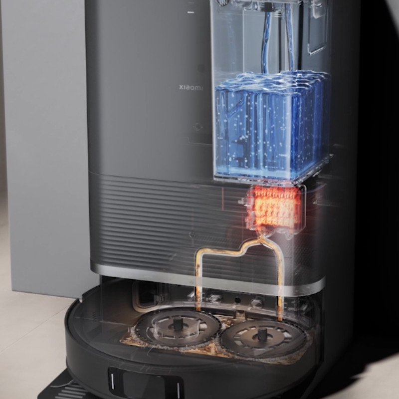 Robot aspirator Xiaomi X20 Max, 8000 Pa, 0,5/4 l, 120 min, Functie mop cu apa calda, Control vocal, Statie de autogolire, Navigatie LDS, Iluminare, Negru