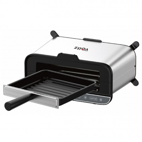 Prajitor de paine multifunctional 4in1 Oliver Voltz OV51015R, 1700 W, 240 x 225 mm, Functie gratar, cuptor, grill, Otel inoxidabil/Negru