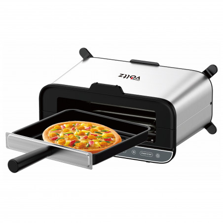 Prajitor de paine multifunctional 4in1 Oliver Voltz OV51015R, 1700 W, 240 x 225 mm, Functie gratar, cuptor, grill, Otel inoxidabil/Negru