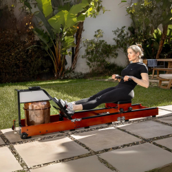 Mașină de vâslit cu apă și rezistență magneticăXiaomi KingSmith WM10, 500N, Rail 117 cm, 5 / 32 grade, 15 / 25 l, pliabil, negru / maro