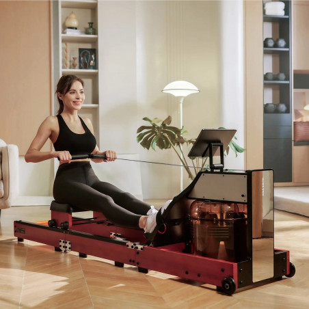 Mașină de vâslit cu apă și rezistență magneticăXiaomi KingSmith WM10, 500N, Rail 117 cm, 5 / 32 grade, 15 / 25 l, pliabil, negru / maro