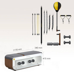 Multifuncțional Xiaomi KingSmith FBB1C, 2 grade de înclinare, corp complet, pliabil, 15 accesorii, alb / maro