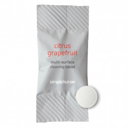 Tablete de curatare multisuprafete SimpleHuman CT2100, 12 comprimate, Solubile in apa, Fara coloranti si amoniac, Sigure pentru copii si animale, Aroma citrice/grapefruit, Alb