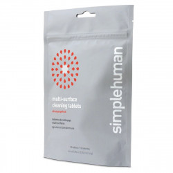 Tablete de curatare multisuprafete SimpleHuman CT2100, 12 comprimate, Solubile in apa, Fara coloranti si amoniac, Sigure pentru copii si animale, Aroma citrice/grapefruit, Alb