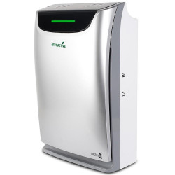 Purificator si umidificator de aer Oberon 220 HYBRID, 65 W, Pana la 40 m², 220 m³/h, 3 viteze, Ionizator, Timer, Sleep Mode, Argintiu