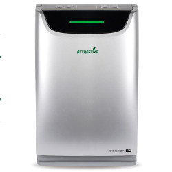 Purificator si umidificator de aer Oberon 220 HYBRID, 65 W, Pana la 40 m², 220 m³/h, 3 viteze, Ionizator, Timer, Sleep Mode, Argintiu