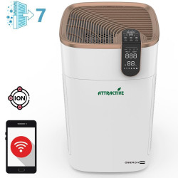 Purificator de aer Oberon 800 WiFi, 3 trepte, 3 moduri, până la 96 m2, 85 W, temporizator, blocare pentru copii, alb