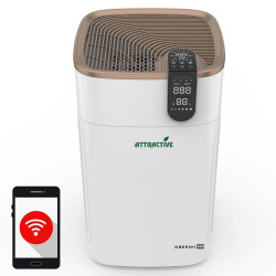 Purificator de aer Oberon 800 WiFi, 3 trepte, 3 moduri, până la 96 m2, 85 W, temporizator, blocare pentru copii, alb