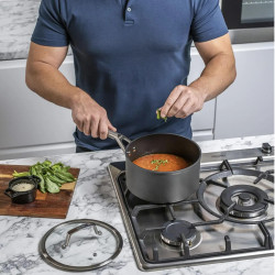 Set oale si tigaie Ninja Zerostick Premium C35005DE, 9 piese, Tehnologie antiaderenta, Pana la 260°C, Inductie, Negru