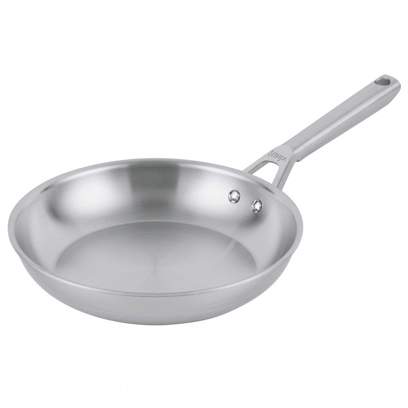 Tigaie Ninja EverClad C90028DE, 28 cm, 3 straturi, Rezistenta la cuptor pana la 315 °C, Fara PFAS, Inductie, Otel inoxidabil