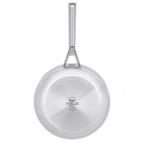 Tigaie Ninja EverClad C90028DE, 28 cm, 3 straturi, Rezistenta la cuptor pana la 315 °C, Fara PFAS, Inductie, Otel inoxidabil