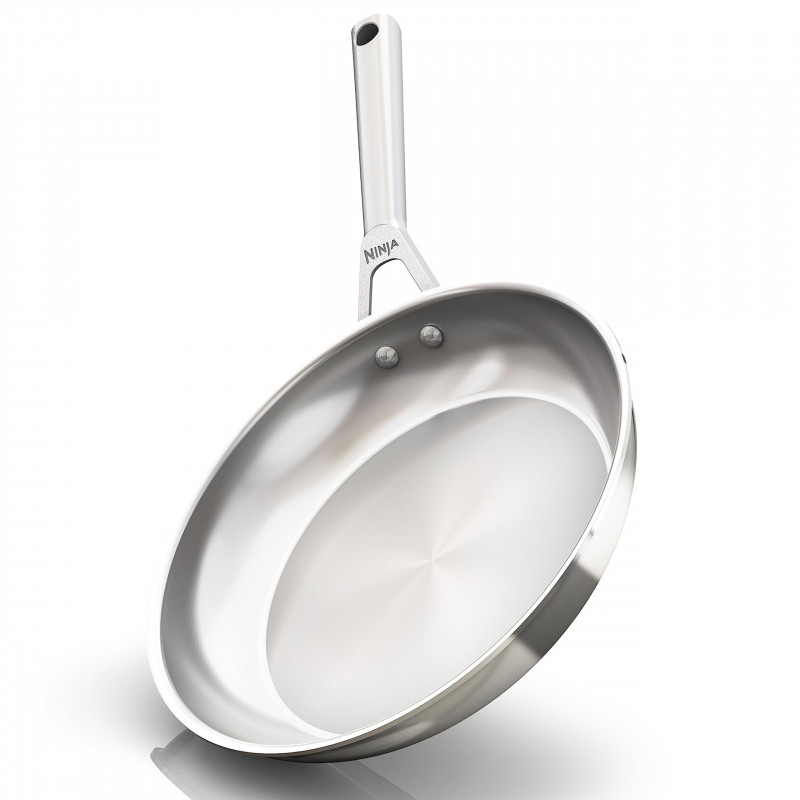 Tigaie Ninja EverClad C90028DE, 28 cm, 3 straturi, Rezistenta la cuptor pana la 315 °C, Fara PFAS, Inductie, Otel inoxidabil