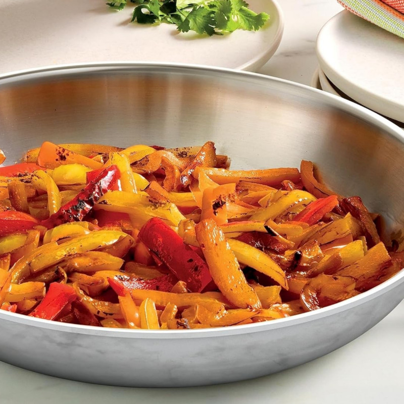 Tigaie Ninja EverClad C90028DE, 28 cm, 3 straturi, Rezistenta la cuptor pana la 315 °C, Fara PFAS, Inductie, Otel inoxidabil