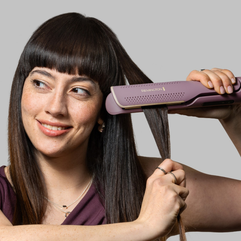 Placa pentru indreptat parul 2 în 1 Remington AS8930 AIRvive™, 135 W, 3 setari pana la 190°C, 2 moduri, Acoperire ceramica, Ionizare, Violet/Auriu