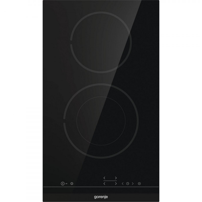 Plita vitroceramica incorporabila Gorenje ECT322BCSC, 2900 W, 9 trepte, 2 zone, StopGo, StayWarm, Blocare pentru copii, Negru