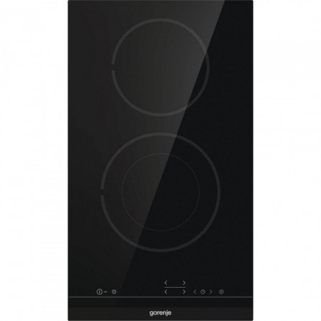 Plita vitroceramica incorporabila Gorenje ECT322BCSC, 2900 W, 9 trepte, 2 zone, StopGo, StayWarm, Blocare pentru copii, Negru