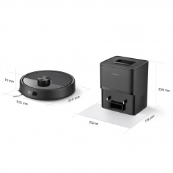 Aspirator robot Roborock Q7 TF+, 10000 Pa, 150 min, Cartografiere 3D inteligenta, Uscat/umed, Comenzi vocale, Programare, Memorie, PreciSense® LiDAR, Negru