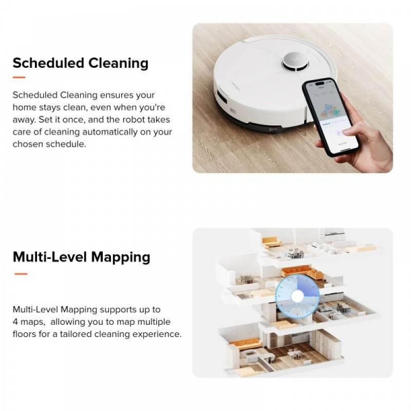 Aspirator robot Roborock Q10 PF, 10.000 Pa, 150 min, 0,35 L, Wi-Fi, Uscat/umed, Ridicare automata a mopului, LiDAR 360°, Cartografiere 3D, Control vocal, Alb