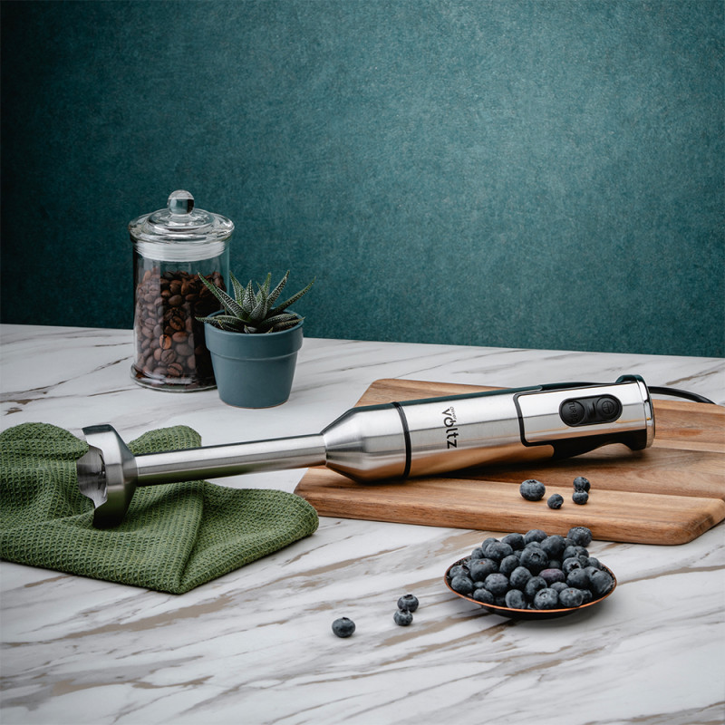 Blender manual Oliver Voltz OV51112JP, 1500W, 2 viteze, Atasament pentru cartofi, Lama din otel inoxidabil, Inox