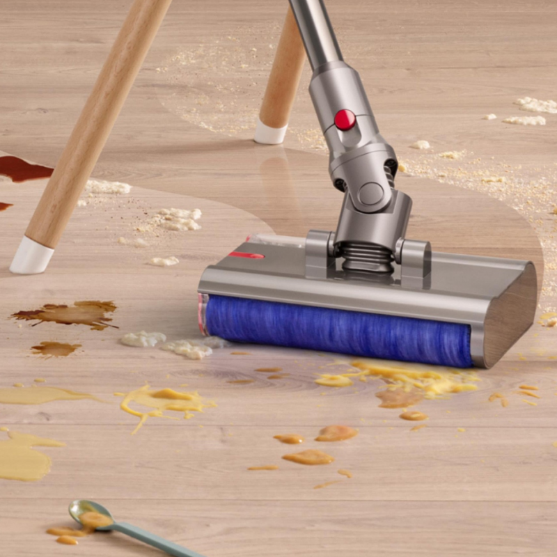 Aspirator vertical Dyson V12s Detect Slim Submarine 485350-01, 140AW, 0,35 L, 60 min, uscat/umed, 3 moduri, HEPA, senzor de praf, golire igienică, LCD cu date în timp real, nichel/galben