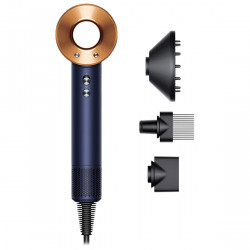 Uscător de păr Dyson Supersonic HD07 Pbu/Rco 113312-01, 1600 W, 3 viteze, 4 temperaturi, Cool shot, 110.000 rpm, ionizare, accesorii, albastru/cupru