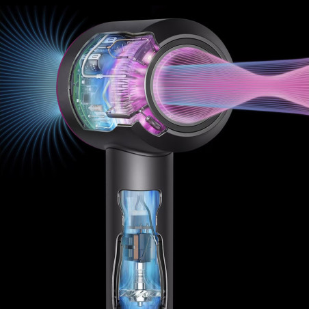 Uscător de păr Dyson Supersonic HD07 Pbu/Rco 113312-01, 1600 W, 3 viteze, 4 temperaturi, Cool shot, 110.000 rpm, ionizare, accesorii, albastru/cupru