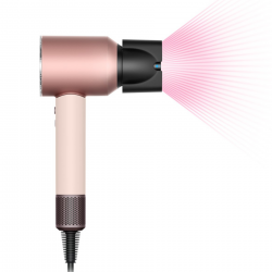 Uscător de păr Dyson HD16 Supersonic Nural Ceramic Pink/Rose Gold Straight+Wavy 113407-01, 1600 W, 3 viteze, 4 temperaturi, ioni negativi, 5 accesorii, protecție pentru scalp, roz ceramic/aur roz