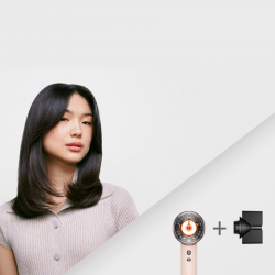 Uscător de păr Dyson HD16 Supersonic Nural Ceramic Pink/Rose Gold Straight+Wavy 113407-01, 1600 W, 3 viteze, 4 temperaturi, ioni negativi, 5 accesorii, protecție pentru scalp, roz ceramic/aur roz